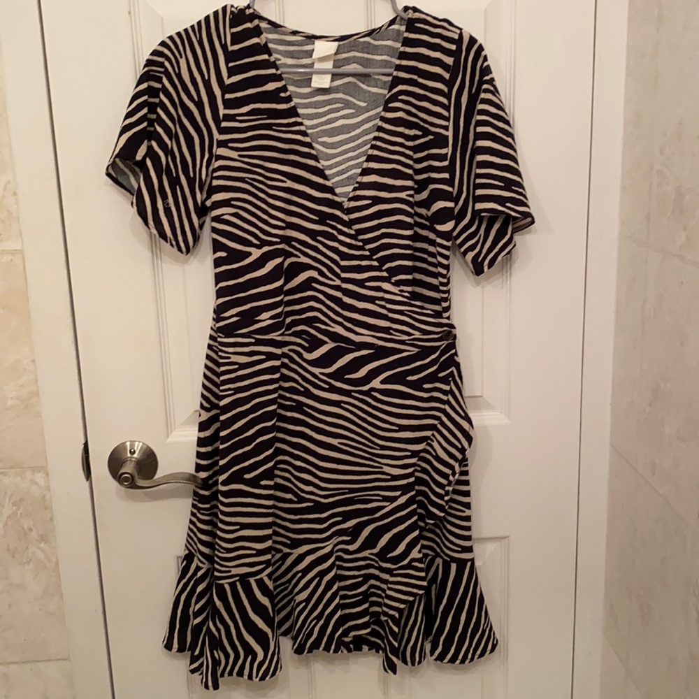 H&M zebra print dress